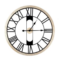 Μεταλλικό - Ξύλινο Ρολόι Τοίχου 70 cm Home Deco Factory HD0120