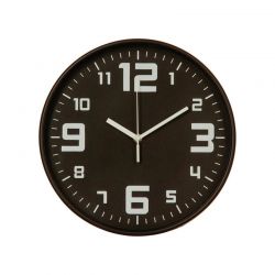 Πλαστικό Ρολόι Τοίχου 30.5 cm Χρώματος Μαύρο Atmosphera 114555-Black