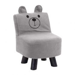 Παιδική Ξύλινη Καρέκλα Αρκουδάκι 30 x 30 x 45 cm Χρώματος Γκρι Shally Dogan 02840091