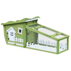 Ξύλινο Κλουβί Κουνελιών - Σπίτι Μικρών Ζώων 152 x 62 x 64 cm PawHut D51-110