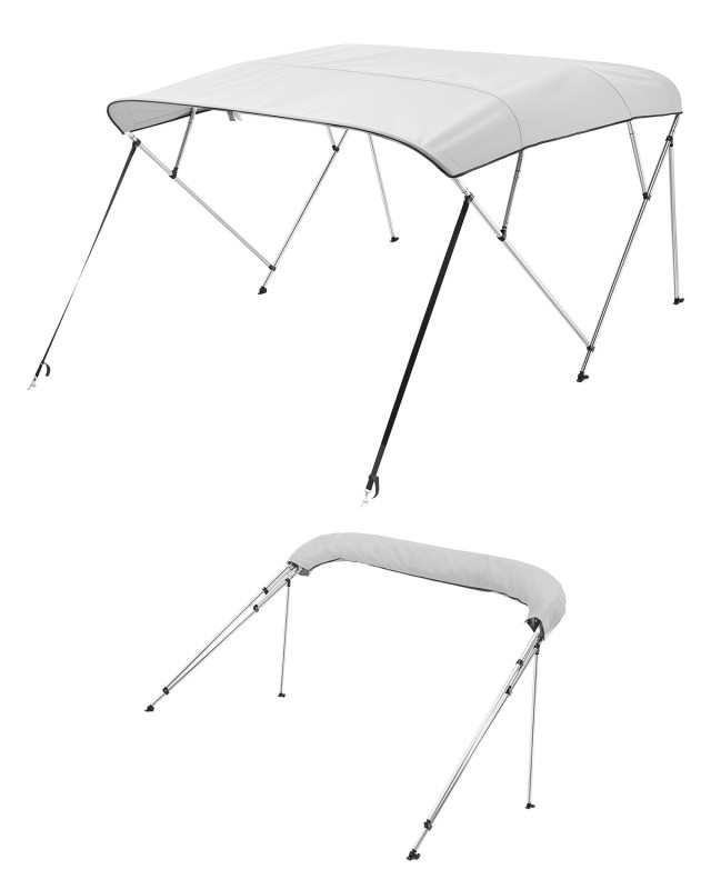 VEVOR Αναδιπλούμενη Τέντα Σκάφους 4 Bow 8Lx54Hx79-84W σε Ανοιχτό Γκρι χρώμα 4GCYZYP967989XHO1V0