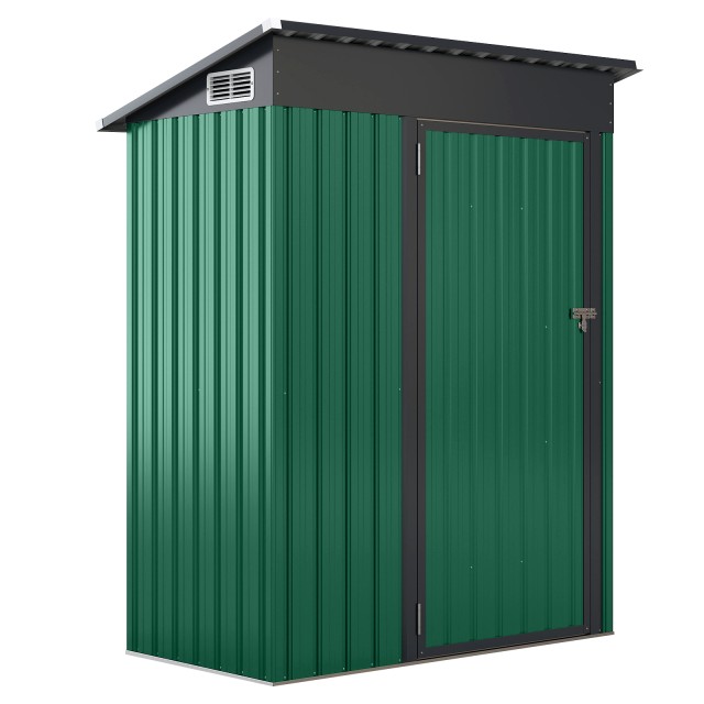 Costway  Πράσινο Μεταλλικό Κήπος, 1,5 m³, 150 x 90,5 x 185 εκ - Ιδανικό για Αποθήκη με Μοντέρνο Πλαγιοσκέπαστο Σχέδιο GT4222QL
