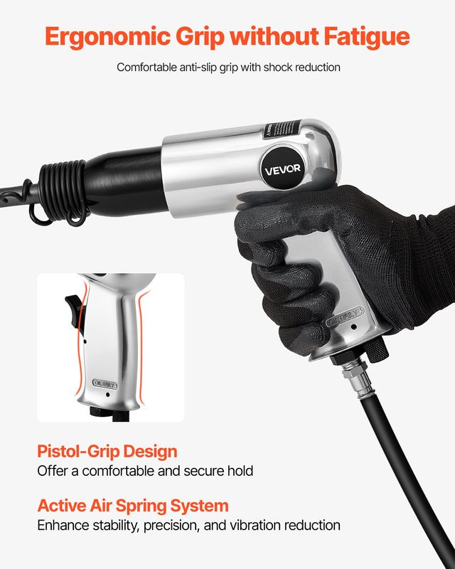 VEVOR Κιτ Πνευματικού Σφυριού Air Hammer με 4 Καλέμια 3500 BPM 12 CFM QDCCCGQCQSWBTOUK9002V0