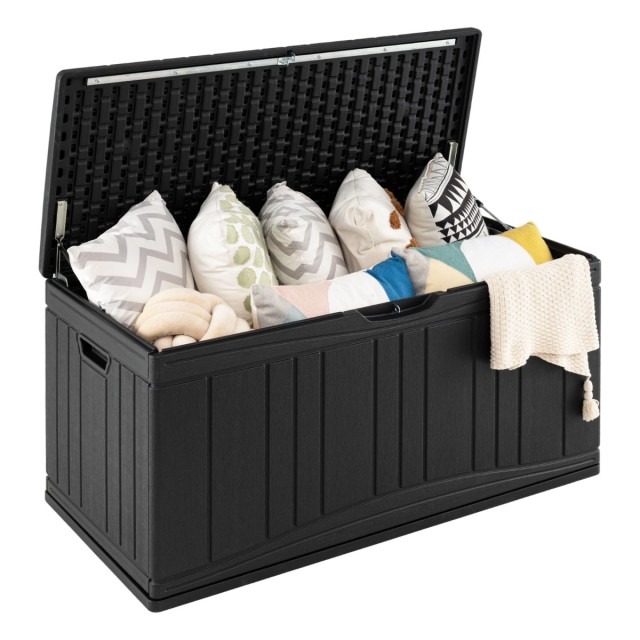 Costway Κουτί Αποθήκευσης Κήπου 300 Λίτρων από HDPE με Αεροκύλινδρο & Κλειδαριζόμενο Καπάκι 114 εκ. x 55 εκ. x 61 εκ. NP12851DK