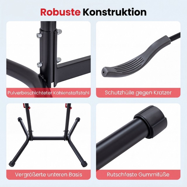 Costway Επιδαπέδια Βάση Στήριξης Ποδηλάτων 215,9 x 73,7 x 76,2 cm με 8 Ρυθμιζόμενους Βραχίονες AW10059