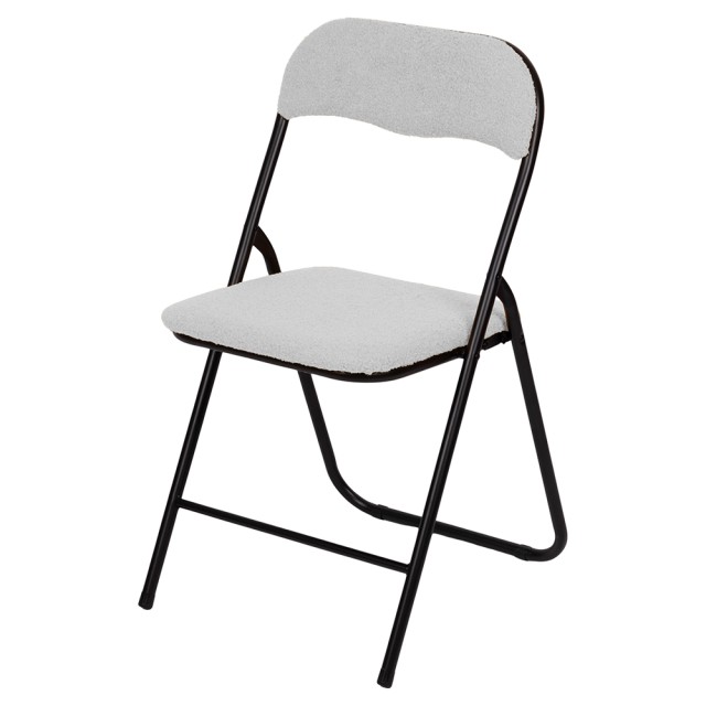 Galileo Λευκή Πτυσσόμενη Καρέκλα Εξοικονόμησης Χώρου Εφέ Τέντι 43x54 cm Sibilla 2188846