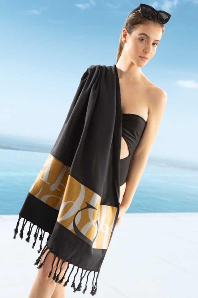 Guy Laroche Πετσέτα Θαλάσσης - Παρεό Pestemal 25 Black 90x170 ,1130030125062
