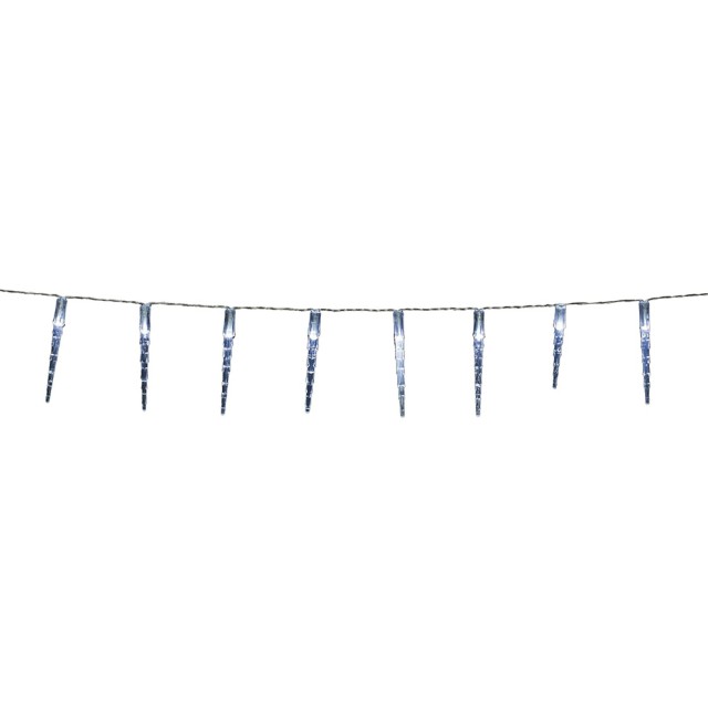 BAKAJI Αλυσίδα LED με 10 Ακρυλικούς Σταλακτίτες, 90 cm, Χρώμα Ψυχρό Λευκό 01827051