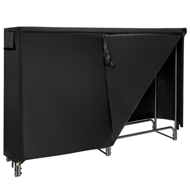 Costway Μεταλλική Ραφιέρα Αποθήκευσης Καυσόξυλων για Εξωτερικό Χώρο με Αδιάβροχη Κάλυψη NP10539GR