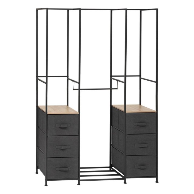 5FIVE Simply smart Μεταλλική Ντουλάπα Tissa 116 x 40 x 176 εκ με Ξύλινα Ράφια και Υφασμάτινα Συρτάρια 193595