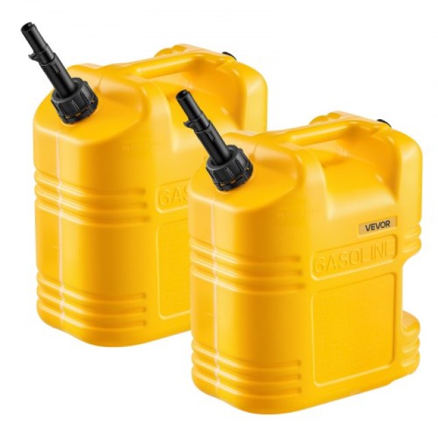 VEVOR Δοχείο Καυσίμου 19L με Στόμιο & Κλίμακα, Ροή 15L/min, Ασφαλές & Ανθεκτικό, Φορητό για Αυτοκίνητα & Μοτοσυκλέτες, Κίτρινο, 2 τεμ. SLBXSYXJYK2J5UBBB001V0