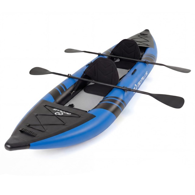 Costway Φουσκωτό καγιάκ σετ με αλουμινένια κουπιά και επενδεδυμένο κάθισμα EVA, μπλε, 40 x 94 x 382 cm SP38887-BL