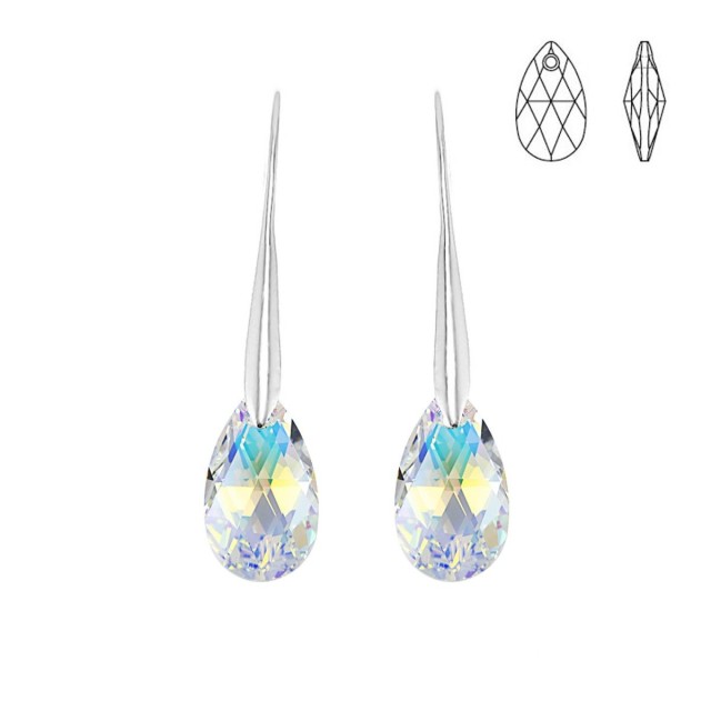 So Charm Σκουλαρίκια διακοσμημένο με Κρύσταλλα Swarovski, Ασημί BS010-SE003-IRIS