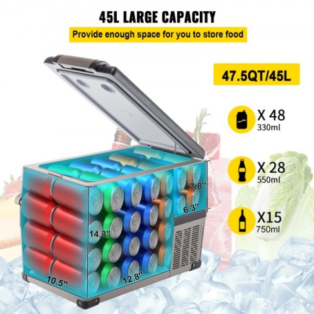 Φορητό Μικρό Ψυγείο Αυτοκινήτου VEVOR 45L 12V AC/DC BX-YSSCZBXSH-CF45V2