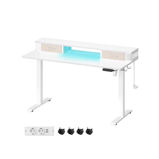Ηλεκτρικό Γραφείο VASAGLE LSD184W01 Ρυθμιζόμενο, 60x140x(72-120), Λευκό 