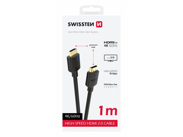 SWISSTEN Καλώδιο HDMI 4 μέτρα σε HDMI 4K 60Hz, PVC 8595217487505