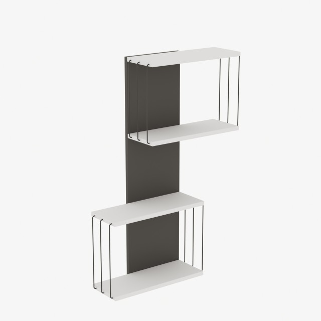 Επιτοίχιο Ράφι Τοίχου Λευκό 65x19x96 cm 854KLN1730