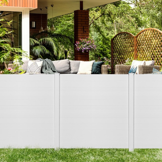 Costway Διακοσμητικός Φράχτης Απορρήτου από PVC GT3810WH