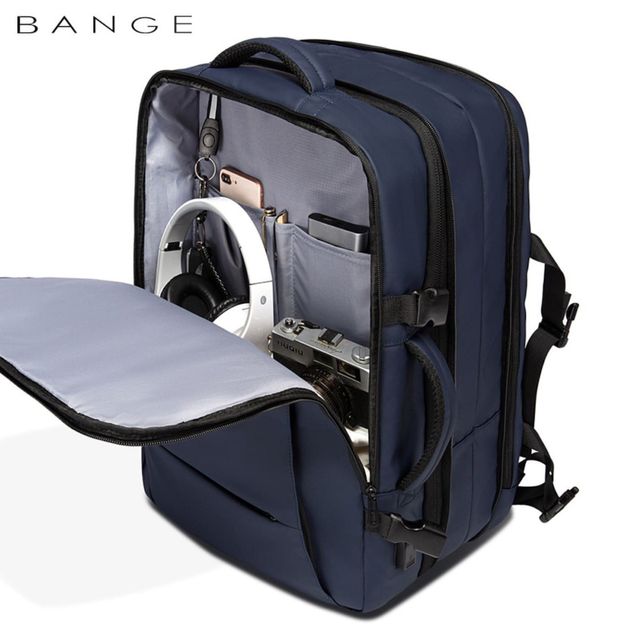BANGE Αδιάβροχη Τσάντα Πλάτης Laptop 17.3 με Θύρα USB - Μπλε 1908-Blue