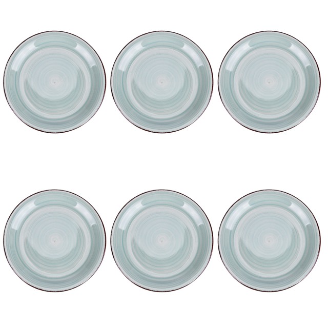 Villa DEste  Σετ 6 επίπεδα πιάτα 27 εκ. από χειροποίητο ζωγραφισμένο κεραμικό σε 4 αποχρώσεις φασκόμηλου 5920535