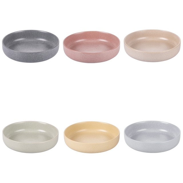 Villa DEste  Σετ 6 βαθιά πιάτα ματ χρώματος με εφέ πέτρας από γκρες Berlin 5918704