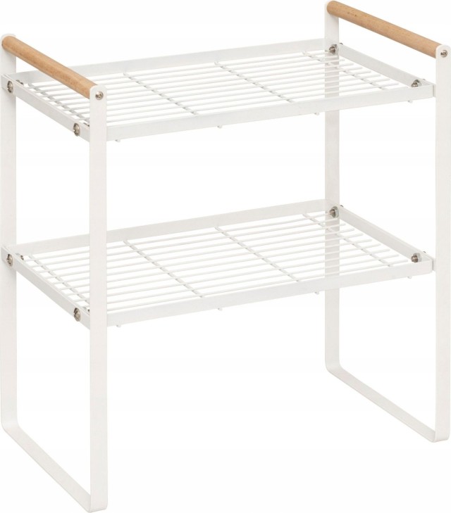 5FIVE Simply smart Μεταλλική Ραφιέρα με Ξύλινες Λαβές Balm 33X21X37,5 cm ,Λευκή 190172