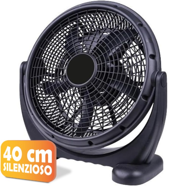 BAKAJI Μαύρος Επιτραπέζιος Ανεμιστήρας Δαπέδου 40 εκ Ισχύς 44 Watt Περιστρεφόμενος Αθόρυβος 02842356