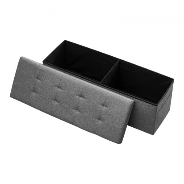 VEVOR Πτυσσόμενο Σκαμπό-Παγκάκι Αποθήκευσης με Πλαινές Θήκες, Υφασμάτινο Μπαούλο 660 lbs, Μεγάλος Αποθηκευτικός Χώρος, Γκρι BYWSZYKZDK40FW7EP001V0