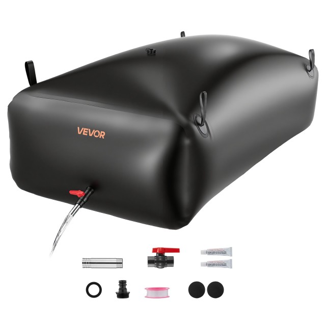VEVOR Σακούλα Νερού 1000L, Φορητή & Αναδιπλούμενη, Ανθεκτική PVC 1000D, Μαύρη CSDHSPVCB100YFP48003V0