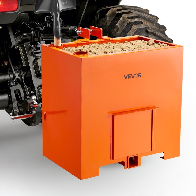VEVOR Ballast Box Τρακτέρ Κατηγορίας 1, 363 kg, Υποδοχή 55 mm, Ατσάλινο, Χωρητικότητα 0,14 m³, Πορτοκαλί TLJYZXCSDDSJRI3TP001V0