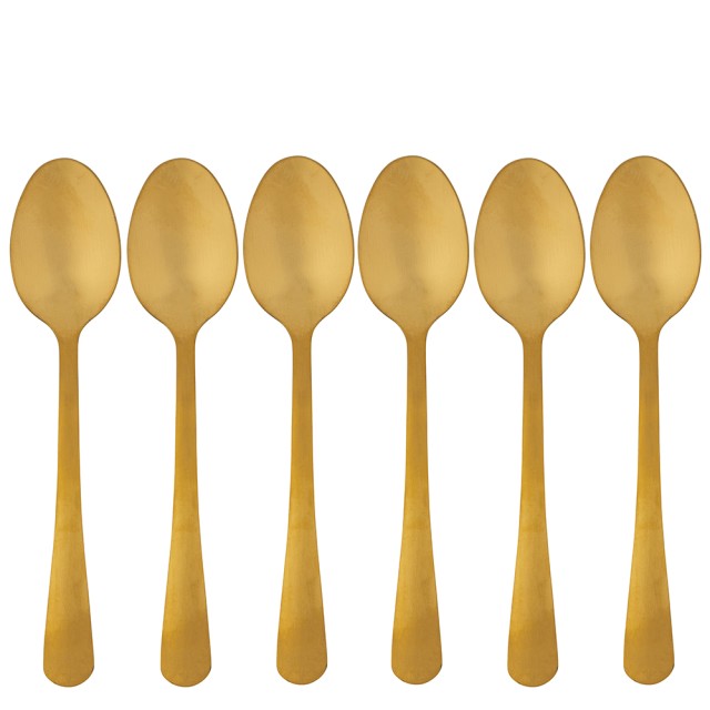 Galileo Σετ 6 Κουταλάκια από Ανοξείδωτο Ατσάλι με Σατινέ Χρυσαφί Φινίρισμα 5th Avenue 5912404
