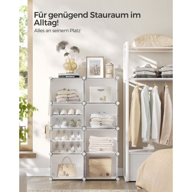 SONGMICS Πλαστική Παπουτσοθήκη Χωρητικότητας  32 Ζευγάρια Λευκό LPC034W01