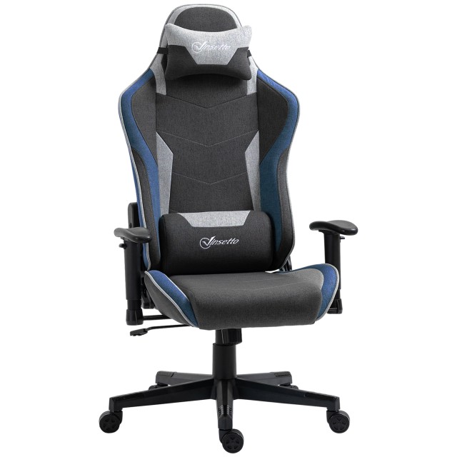 Vinsetto  Καρέκλα Gaming με ανάκλιση 150° και λειτουργία κουνήματος, από ύφασμα με υφή λινού, 66x53x128-138 εκ., Γκρι  921-566V00BU