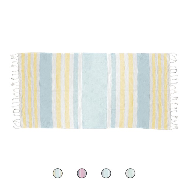 Galileo Πετσέτα θαλάσσης 100% βαμβάκι με κρόσσια 90x180 cm ελαφριά και αναπνεύσιμη Otranto 5902023 Τυχαία Επιλογή Χρωμάτων