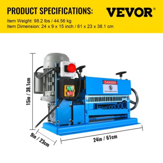 Αυτόματη Μηχανή Απογύμνωσης Καλωδίων VEVOR 1.5-38MM 370W HXSMS-038BXJ00001V2