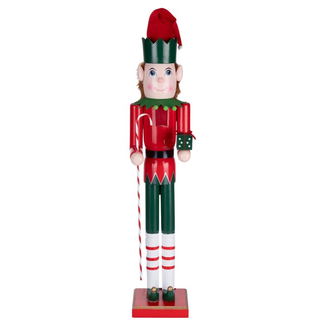 Galileo Ξύλινος χριστουγεννιάτικος καρυοθραύστης ύψους 80 εκ Elfo Santas House 5917091