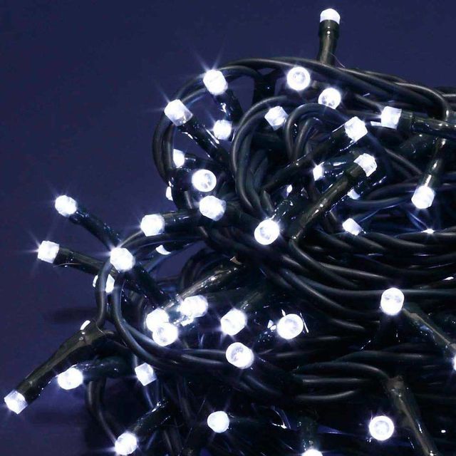 BAKAJI  Αλυσίδα Φωτεινή 500 Φώτα LED Πυγολαμπίδες Ψυχρό Λευκό Ελεγκτής 8 Λειτουργίες Εξωτερικού Χώρου  02825702