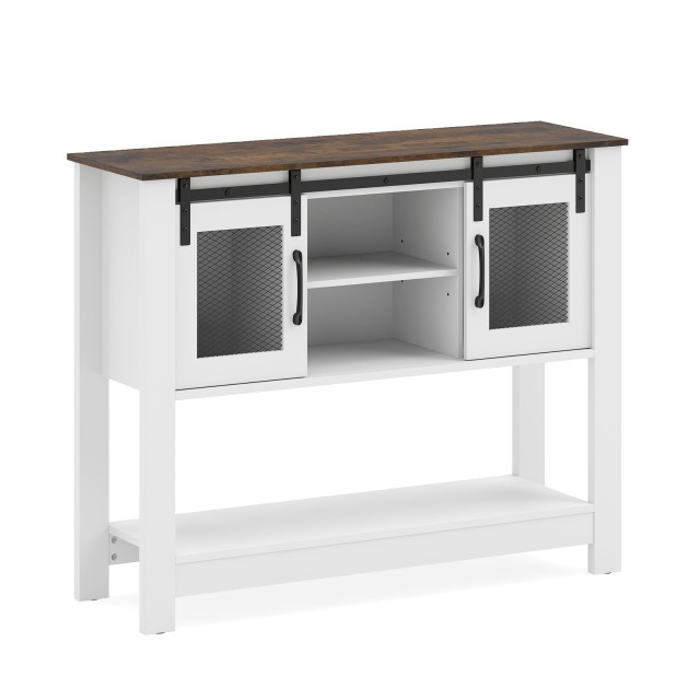 Costway Μπουφές εισόδου με 2 συρόμενες πόρτες, 2 ανοιχτά ράφια και ρυθμιζόμενο ράφι, 82 x 32 x 102 cm JV13368CF