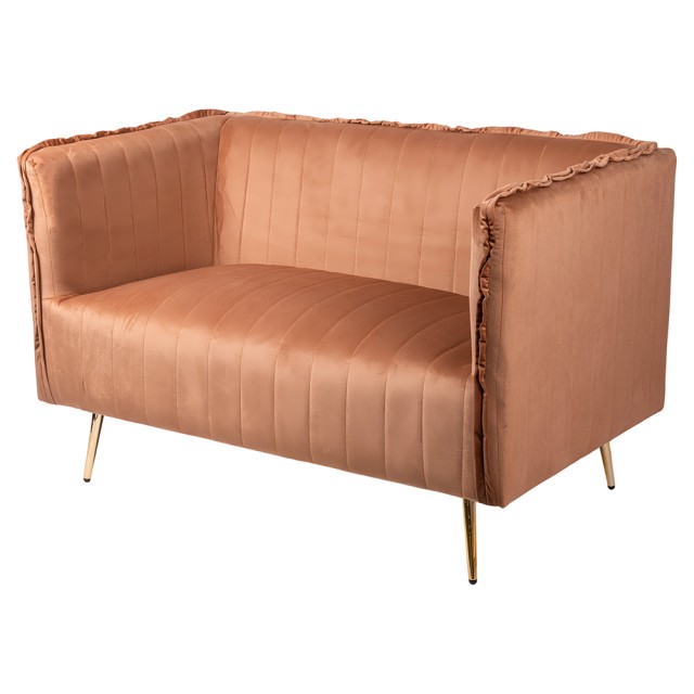 Galileo Δίθεσιος vintage καναπές καμηλό 126x75x82 cm από ξύλο με επένδυση πολυεστέρα με βελούδινη υφή Sibilla 5922384