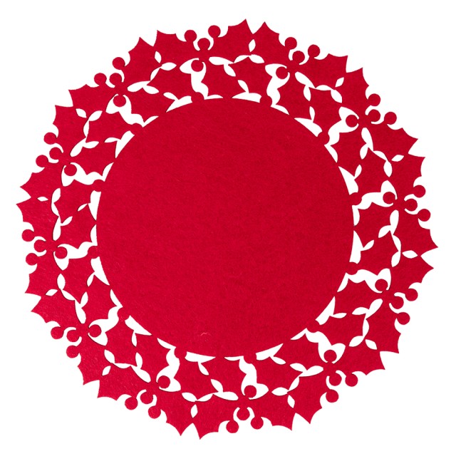 Galileo Κυκλικό Υπόστρωμα Από Αλεξίπτωτο Φελτ 33 εκ. Κόκκινο - Santas House 2177050