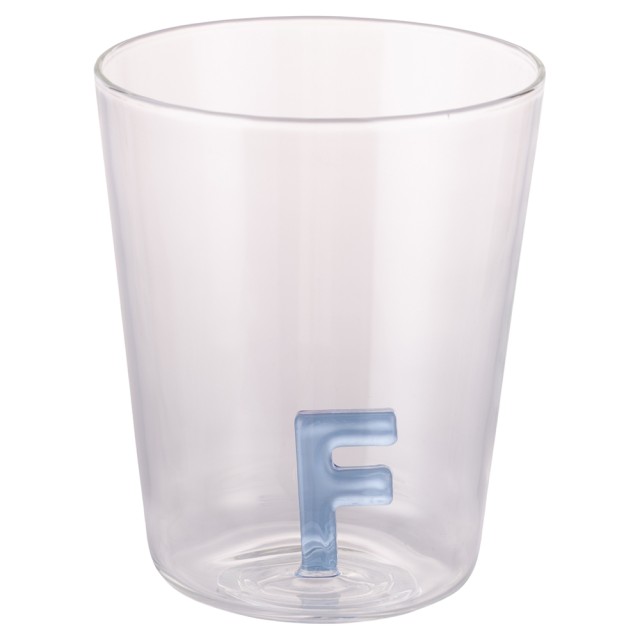 Villa dEste Home Ποτήρι 420 ml από Βοροσυλικατικό Γυαλί με Τρισδιάστατο Εσωτερικό Διακόσμηση Μονόγραμμα Γράμμα F 5925073