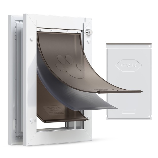VEVOR Μεσαία Πόρτα Κατοικίδιων με Τρεις Μαγνητικές Πτέρυγες & Μεταλλικό Πλαίσιο, Λευκή MSCWMLHJMM3PKSYJD001V0
