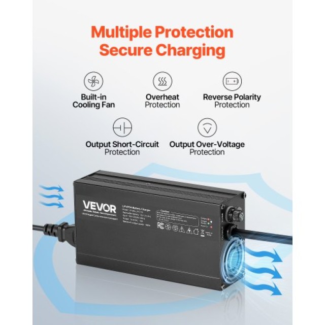 VEVOR Φορτιστής Μπαταρίας Λιθίου 12V 10A LiFePO4 για RV FCCDQ12V10A0L3AQH001V2