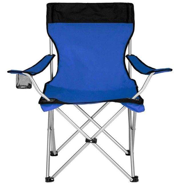 BAKAJI  Πτυσσόμενη Καρέκλα Κατασκήνωσης Με Τσάντα Καμπινγκ Καρέκλα Παραλίας Εξωτερικού Χώρου Μπλε  02830158
