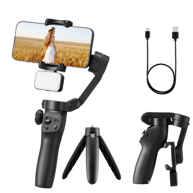 VEVOR Σταθεροποιητής Gimbal 3 Αξόνων για Κινητά με Μαγνητικό Φωτισμό WSZSJWDQCXBGP4TUBV9