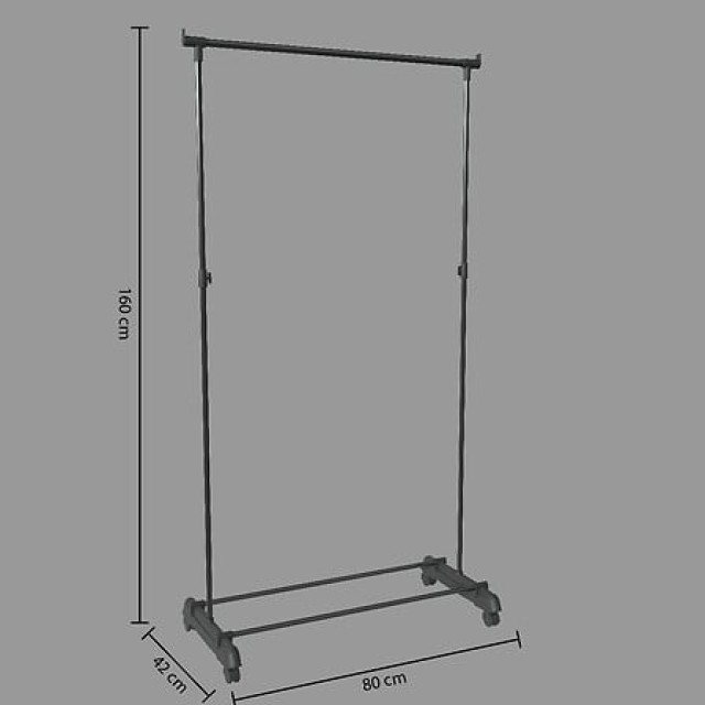 Μονή Μεταλλική Κρεμάστρα Ρούχων 80 x 42 x 155 cm– Μαύρο 138925 5Five Simply Smart