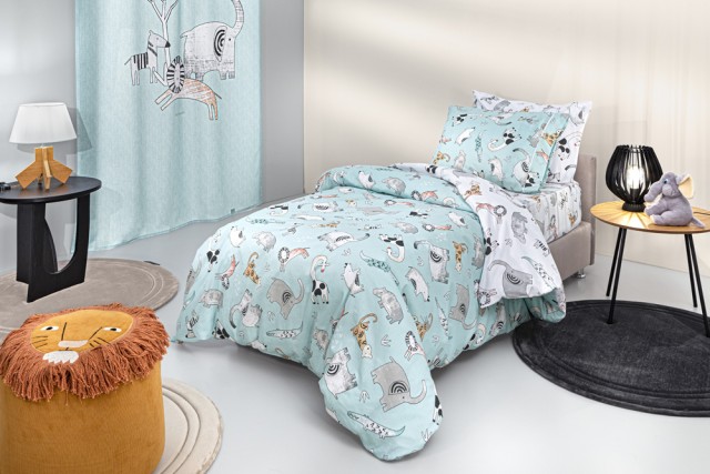 Guy Laroche Σετ 3τμχ Παιδικά Σεντόνια Zootopia Aqua-Grey 165x250, 1110092224162