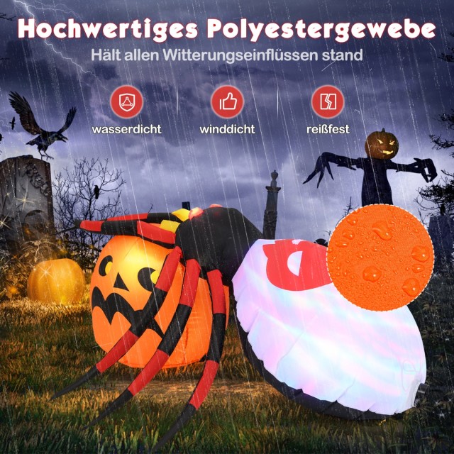 Costway  Φουσκωτή Αράχνη σε Κολοκύθα με LED Φώτα για το Halloween CM24948DE