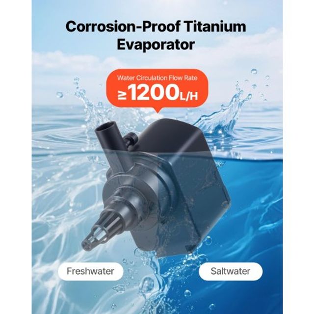 VEVOR Ψυγείο Ενυδρείου 200L 0.1 HP για Υδρονική και Ενυδρεία YGLNJ01HPHS06NRGF001V2