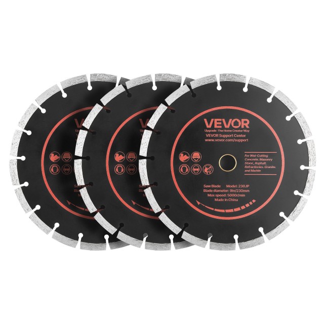 VEVOR Διαμαντόδισκοι 230 mm για Σκυρόδεμα, 3 τεμ., Οπή 22,2 mm HNTJDP9INCH0QCDI0001V0